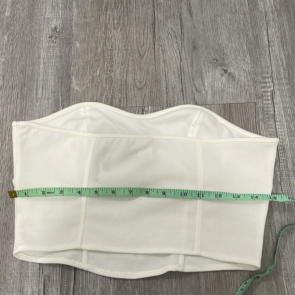 H&M White Ribbed Cropped Tube Top - Picture 5 of 5